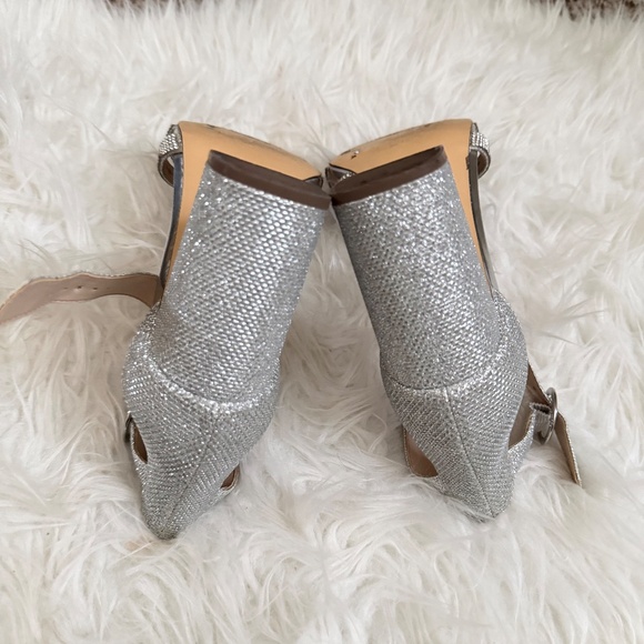 Silver rhinestones heels sandals - Picture 4 of 7